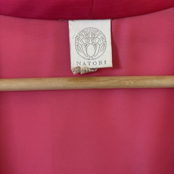 Natori Womens Nightgown Robe S Pink Tropical Floral Lounge Sleep Pajamas Resort - Picture 7 of 12